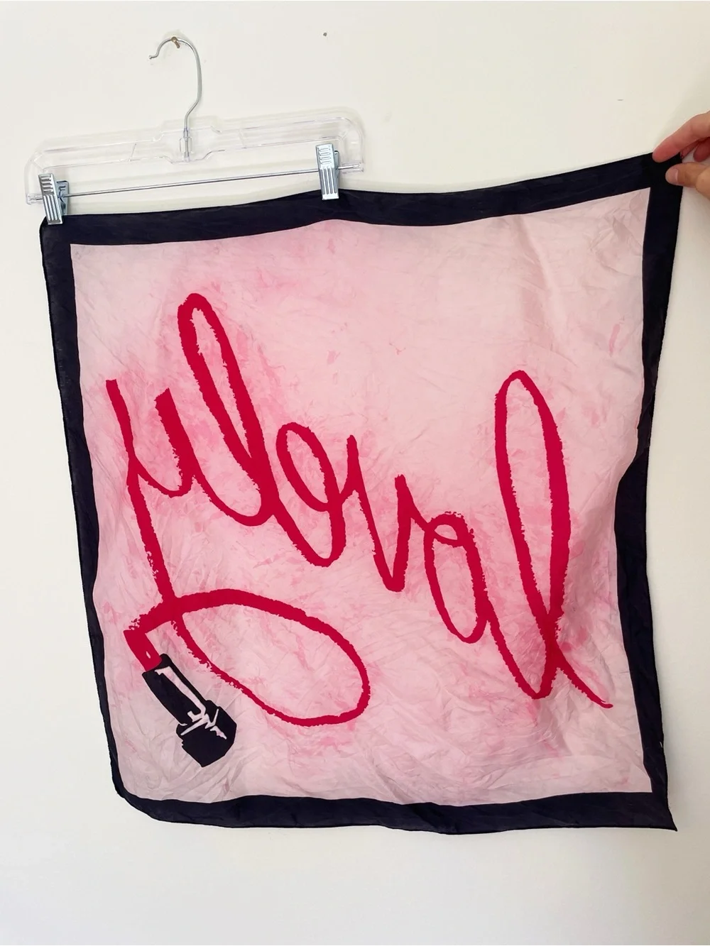 Kate Spade Lipstick Lovely Scarf Silk Cute Feminine Girly Make Up Novelty Logo